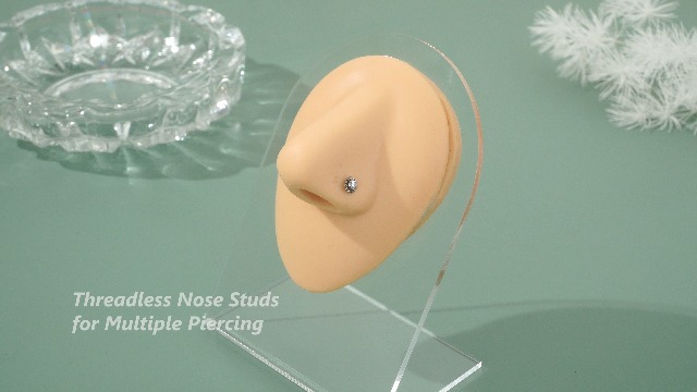 Piercing In Titanio G23 Per Orecchio - Set 3 Pezzi Per Helix, Trago E Labbra - Ipoallergenico Argento E Oro - Foto 13