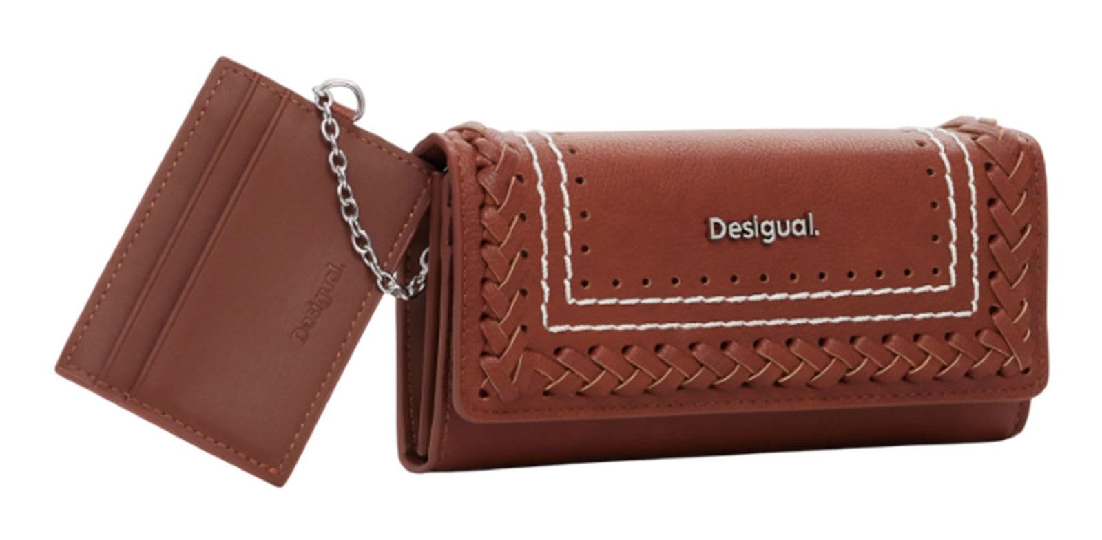 Desigual Women's Mone_Trama Mariona Bi-Fold Wallet, MARRón, 0