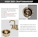 Flasque de Décharge pour Évacuation de Déchets en Bronze Champagne pour Cuisine | Compatible avec Delta Bronze Champagne, S'adapte à un Évier Standard de 3,5 po, Bouchon en Acier Inoxydable 304 en Or Brossé Champagne