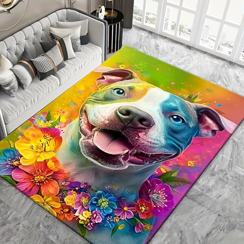 Tapis anti-fatigue animal chien 3D antidérapant de salon et chambre 140 x 200 cm