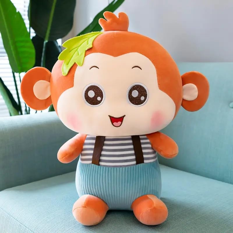 Image of Monkey Plush Soft Toy for Kids Pet Kawai Stuffed Animal Plushie Cute Big Stuff Toys Doll Teddy Birthday Gifts for Friends Kids Boys Girls Decorative Multicolor 35cm