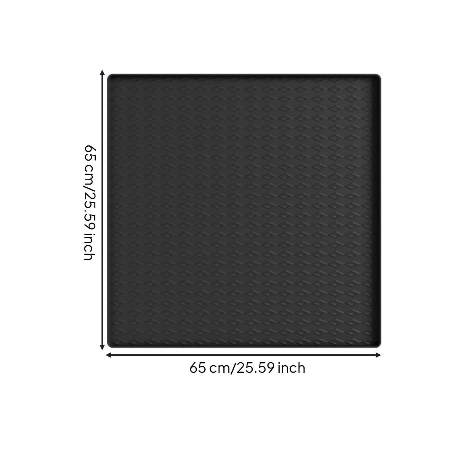 Tapis d’Alimentation avec Rebords Souple, Gris Foncé Noir, 65 65 | Conception Étanche et Imperméable, Tapis Gamelle En Silicone, Antidérapant, pour Sol, Cuisine