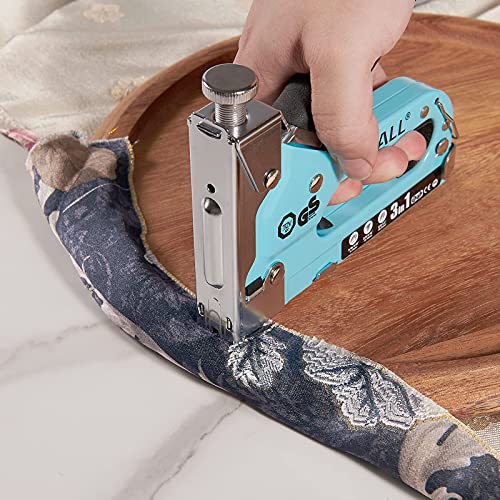 Image of SHALL Staple Gun Heavy Duty, 3-in-1 Upholstery Staple Gun Kit with 3000 Staples, Stapler Remover, Manual Brad Nailer with Specific Staples Outlet Position Indicator