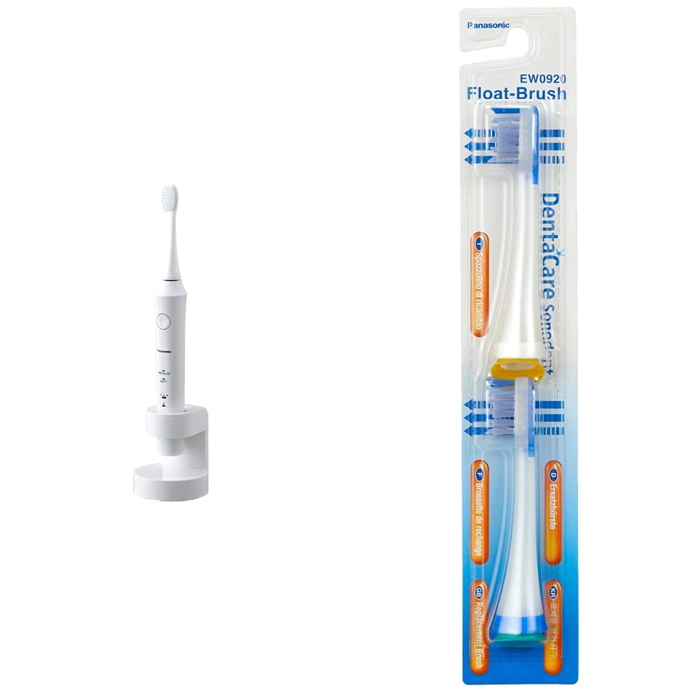 Panasonic EW-DL83-W803 Premium-Schallzahnbürste, weiß & Panasonic EW0920W835 Ersatzbürsten, 2er Pack pro Pack