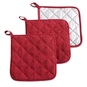 Diibasicterrycollectionquilted100cottonpotholderbarnred3piece Urban Country Home Decor Dii basic terry collection quilted 100 cotton potholder barn red 3 piece urban country home decor