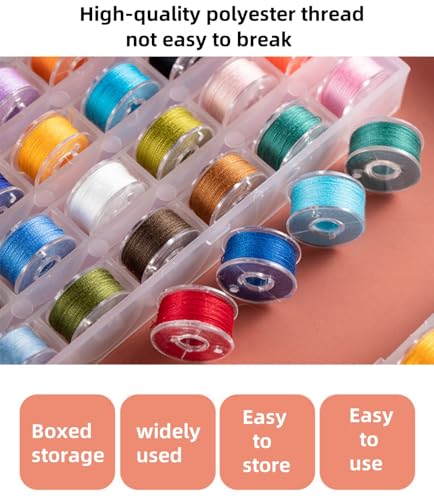 Set 36 hilos y bobinas de coser multicolor con caja plástica miniatura 5