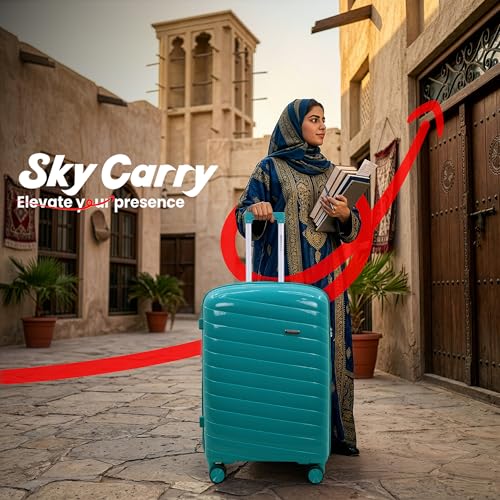 Image of Sarjah Polypropylene Suitcase Trolley Bag Set of 3 | TSA-Type Lock | TSA-Type Lock, 360 Dual Spinner Wheels, Aviation-Grade Telescopic Handle, Matte-Gloss Finish