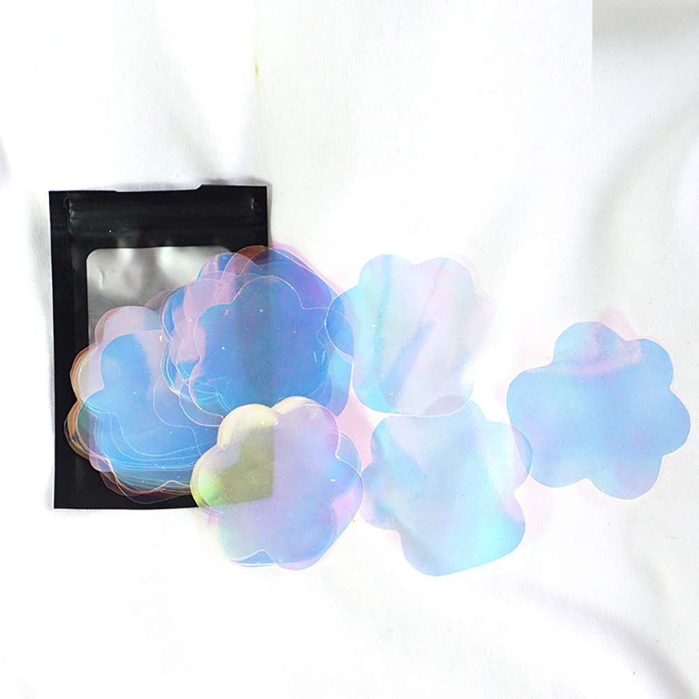 40Pcs Holographic Cat Paw Shape Fitment for Epoxy Mold Embellishment Resin Fillers (Not Stickers), 4.7 x 4.6cm