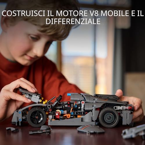 Technic Koenigsegg Jesko Absolut Grey Hypercar, set di giocattoli per la costruzione di auto sportive per ragazzi e ragazze 42173 - Lego - Immagine 2