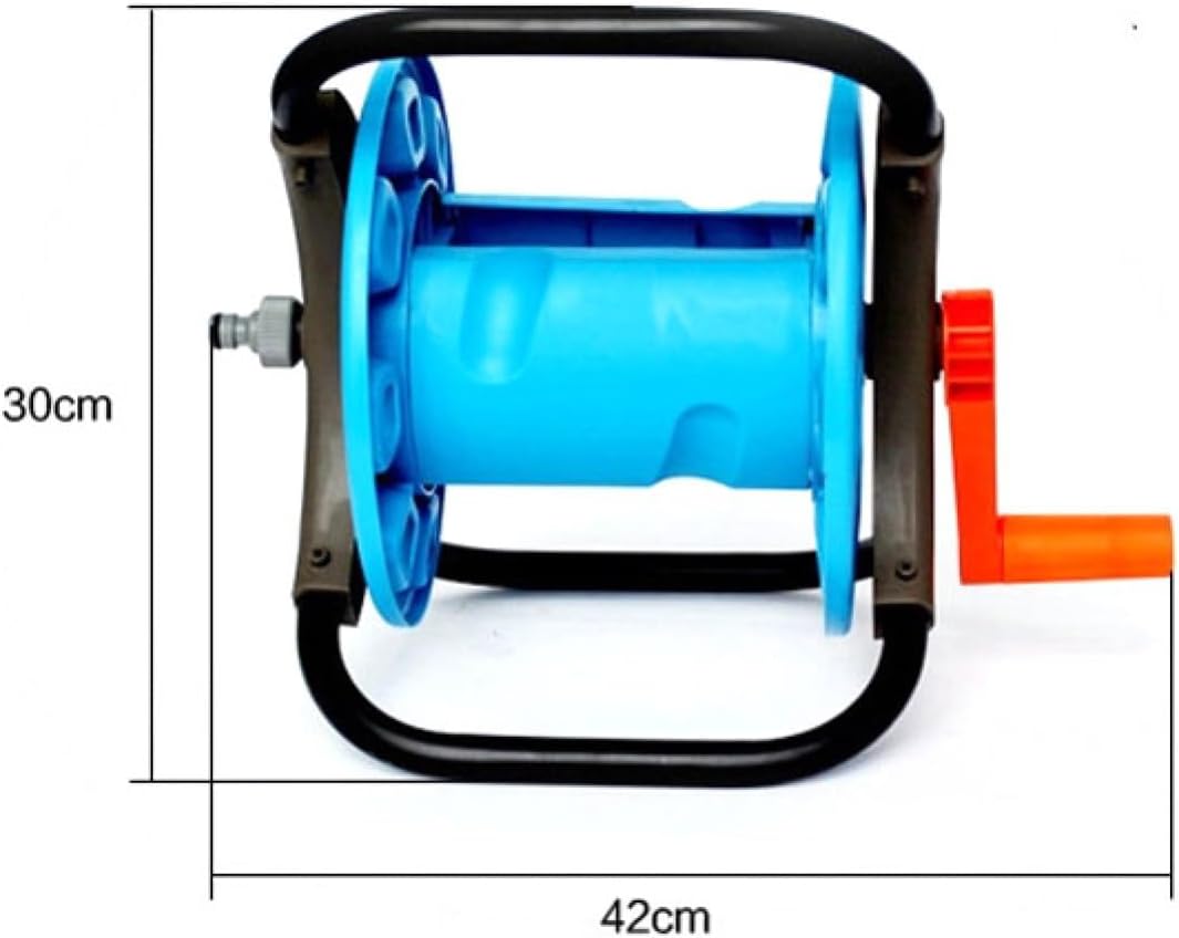 Portable 25m Water Hose Reel Storage Rack Holder Aluminum Frame Pe Plastic Easy to Use for