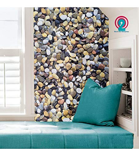 Image of High Gloss Stones (Pebbles) Design Self Adhesive Peel and Stick Wallpaper for Home, Office, Kitchen & Bathroom | Water & Heat Resistance Paper for DIY Decoration - (2 x 4 Feet)