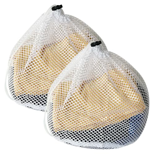 BOJIUSARL Sac à linge en maille, sac de lavage portable avec cordon de serrage, en maille fine pour machine à laver vêtements, literie, nappes, rideaux