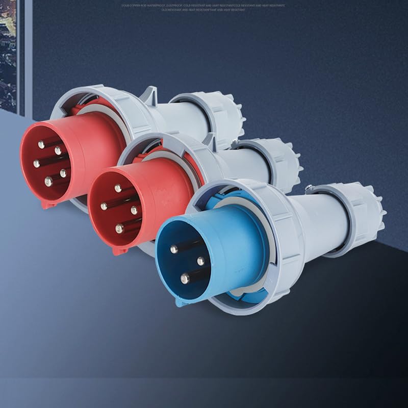 3-pinowe ukryte wodoodporne złącze przemysłowe, 125 A, 200V-250V, 2P+E, 6H, IP67, IEC60309, dla lotnictwa i przemysłu