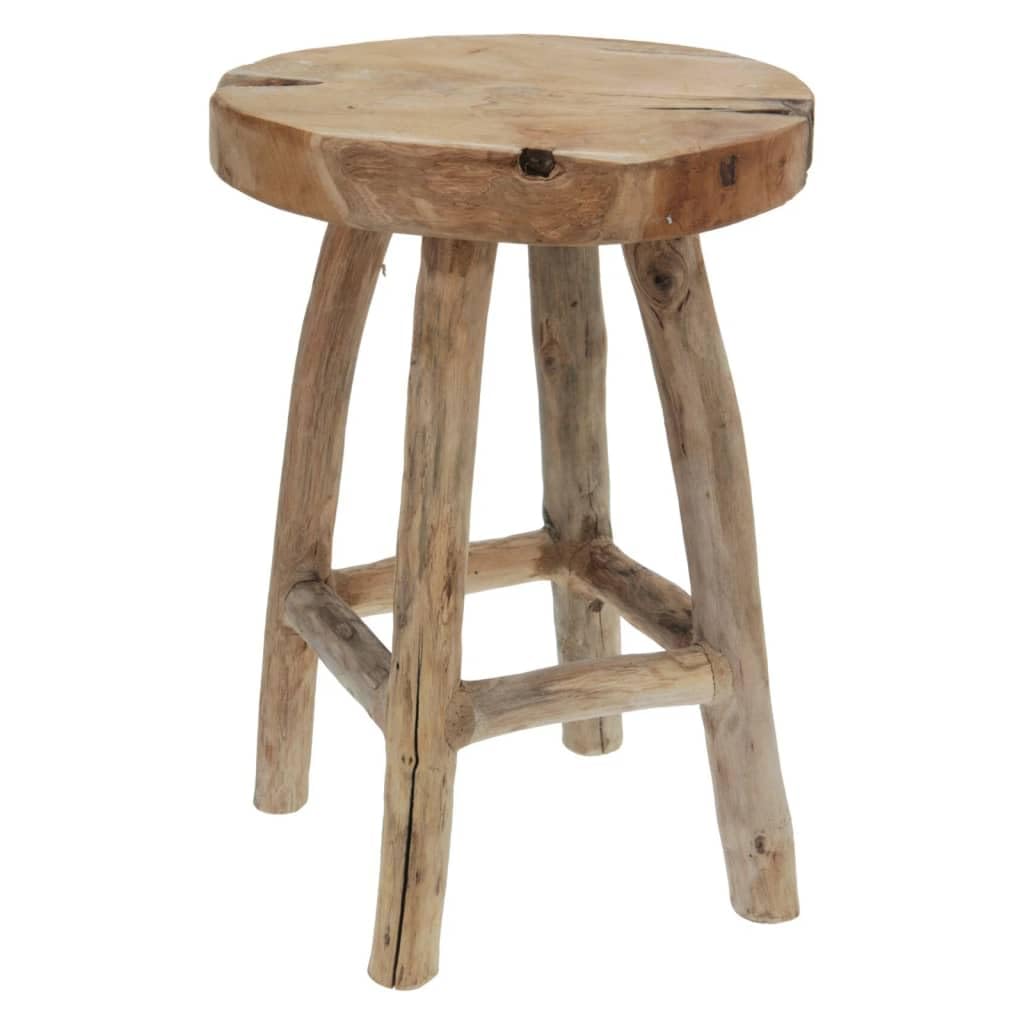 Tabouret Bois de Teck 42 cm Table d'appoint Rond J050