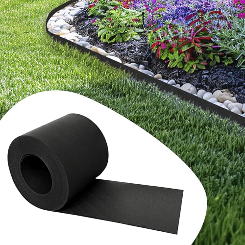 GARDENIX TapeBORDER - Bordure de pelouse Flexible - en Plastique - Longueur : 10 m - Hauteur : 14 cm - Noir