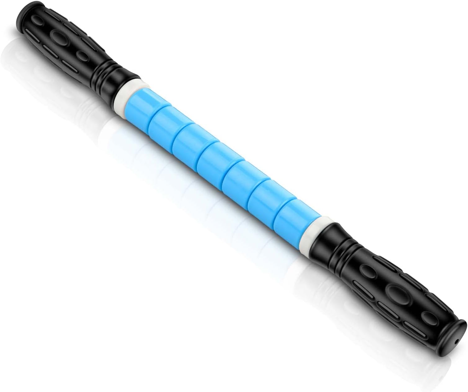 Foam Roller 17 Inches, iGreely Double Handle Bump Design Massage Roller, Muscle Roller Stick Recommended by Physical Therapists Promotes Recovery Fast Relief for Cramps Soreness Tight Muscles (Blue)