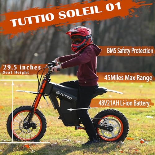 Image of IGC Tuttio Soleil01 Electric Mini Bike for Adults & Teens - 37MPH 14 inch /12 inch Tire Fat Tire Outdoor Ebikes with 2000W & 21AH, 3-Speed Modes Off-Road Motorcycle, 18-43 Miles Range Electric Dirt Bike