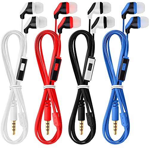 JustJamz 4X kopfhörerpackung ohrhörer mit mikrofon | für schulen, klassenzimmer, bibliotheken und museen | kabelgebundene kopfhörer mit mikrofon für Kinder, Jugendliche und Erwachsene Cover