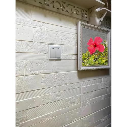 Plaque de parement brique 3D argent pour masquer les défauts de mur - 8