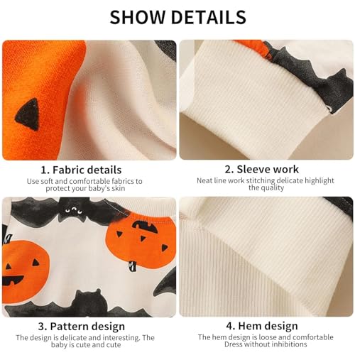 2024 New T Shirt Sweatshirt For Kids Cute Pumpkin Bat Print Crew Neck Pullover Shirt Funny Tops Cotton Pullover Outfits4