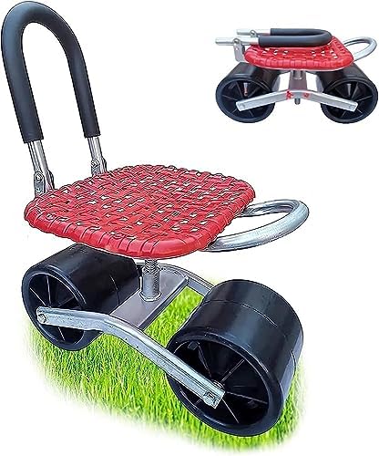 360° Rotatable Heavy Duty Garden Stool, Garden Cart Wagon Scooter, Garden Seat On Wheels, Garden Rolling Work Seat for Weeding/Gardening/Lawn Care