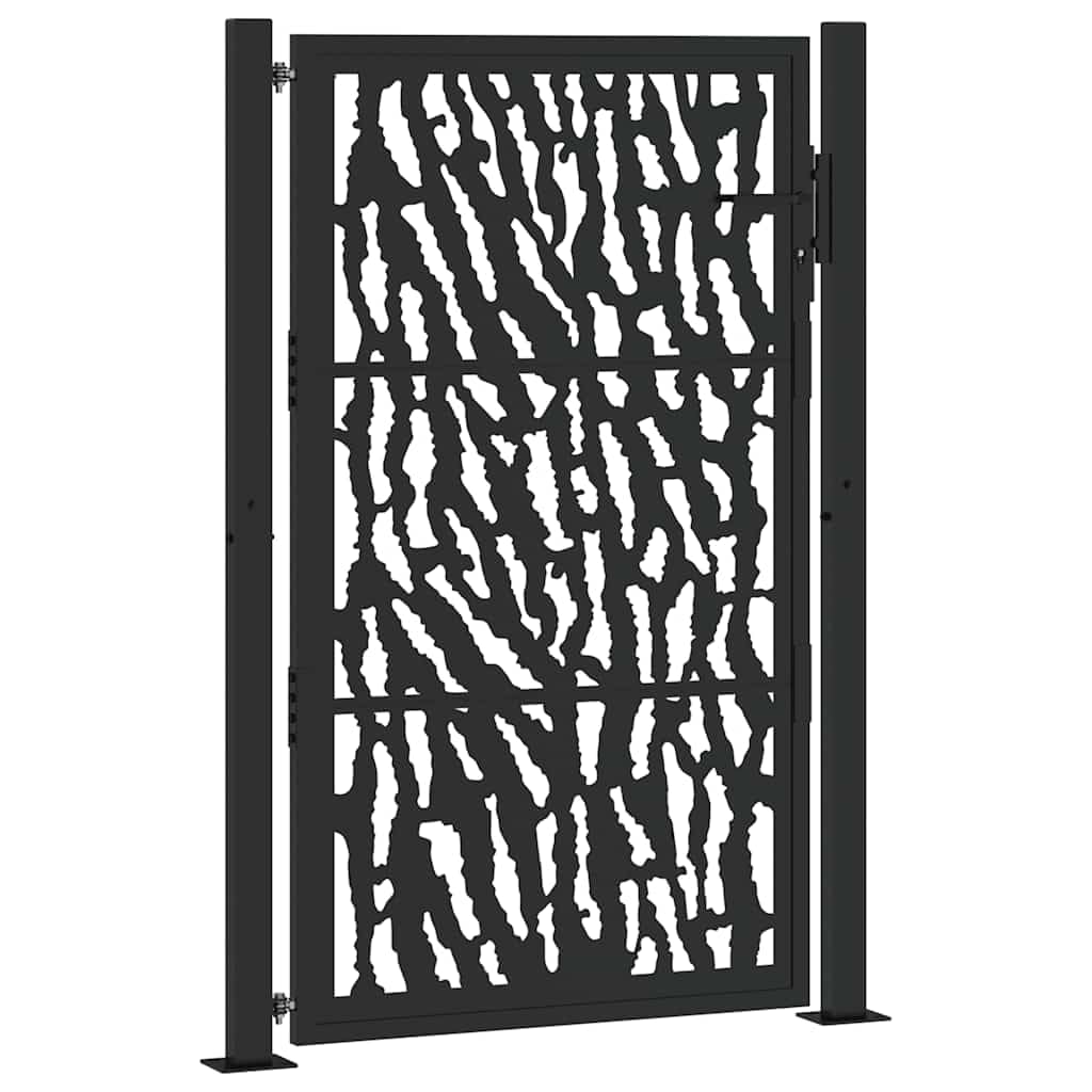 vidaXL Cancello Giardino Nero 100x150 cm in Acciaio Design a Traccia, cancello della Recinzione, cancello Esterno, cancello del Metallo