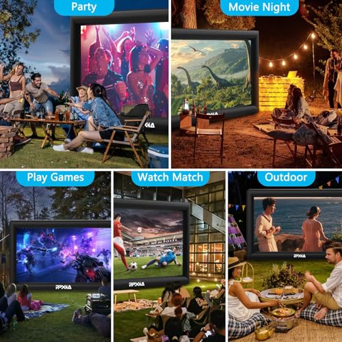 Image of Inflatable Movie Screen Outdoor Projector Screen for Outside 25ft, Large Blow Up Screens Front and Rear Projection with Air Blower, Best for Movie Nights Backyard Home Theater