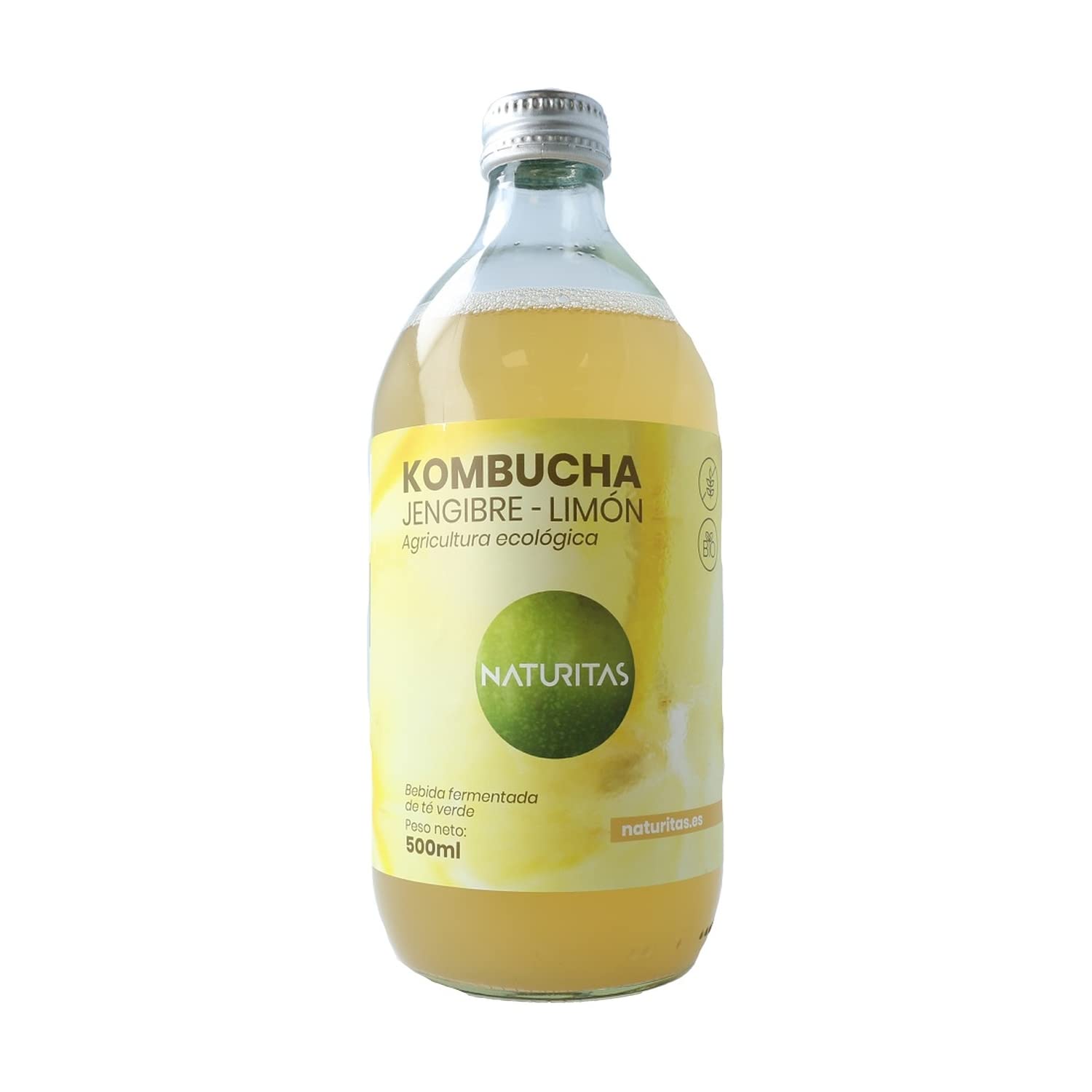 Pack 6x Kombucha Zenzero e Limone Bio 500ml Naturitas Essentials | Bevanda sana | Aiuta la digestione | Frizzante | Probiotico
