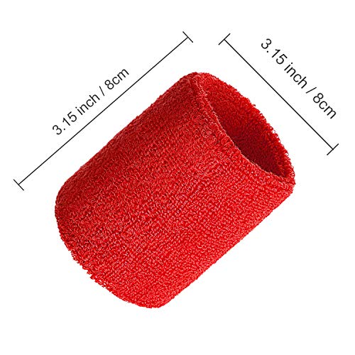 Image of Bememo 12 Pack Wristbands Sweatband for Women Men, Neon Colored Sport Wrist Bands, Tennis Football Basketball Sweatbands, Moisture Wicking Arm Bands for Working Out