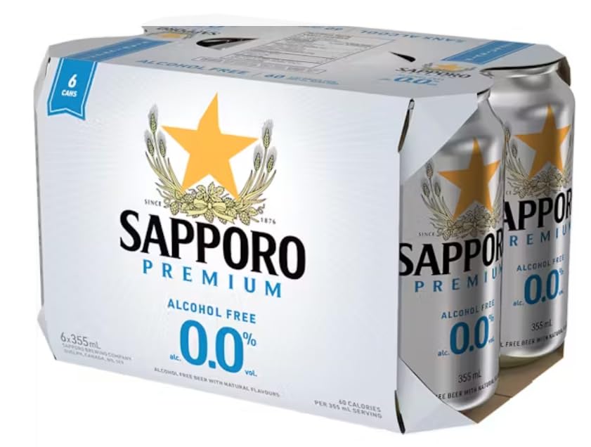 Amazon.com: Sapporo Premium Non-Alcoholic Beer - 6-pack 12oz cans