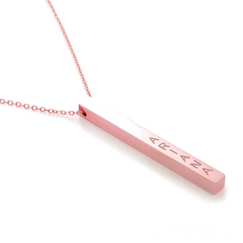 Custom Vertical Necklace for WomenPersonalized Necklace gift with Name Gold Bar Necklace Elegant Personalized Jewelry Custom Name Necklace Perfect