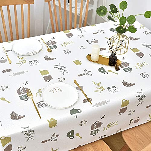 Nappe en plastique imperméable table de cuisine rectangulaire - 4