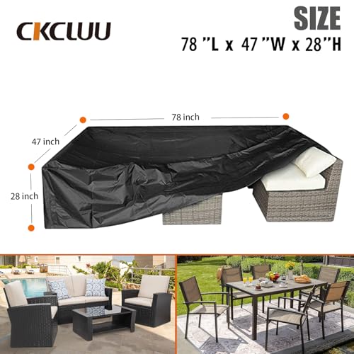 Image of Patio Furniture Set Cover Outdoor Sectional Sofa Set Covers Outdoor Table and Chair Set Covers Water Resistant 78 Inch L x 62 Inch W x 30 Inch H