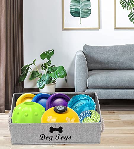 Morezi Large dog toy bin puppy shallow toy baskets dog toy storage perfect for living room playroom closet home organization - Stripe - Thumbnail 5