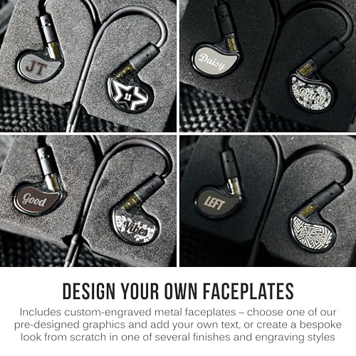 Image of MEE audio Personalized M6 PRO in Ear Monitor Headphones for Musicians w /Engraved Metal Faceplates: Choose an Artwork and /or Add Custom Text, Noise Isolating Professional Earbuds w /Replaceable Cables