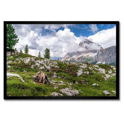 Poster dans un cadre blanc de haute qualité 60x40 cm avec paysage de montagne moderne