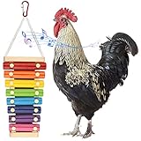 Wood Xylophone Toy for Chicken | Chicken Pecking Toy Suspensible Wood Xylophone Toy with 8 Metal Keys,Chicken Coop Pecking Toy Rainbow Color, Pet Parrot Rooster Chicken Coop Pecking Toy Decor Rianpesn - Image 8