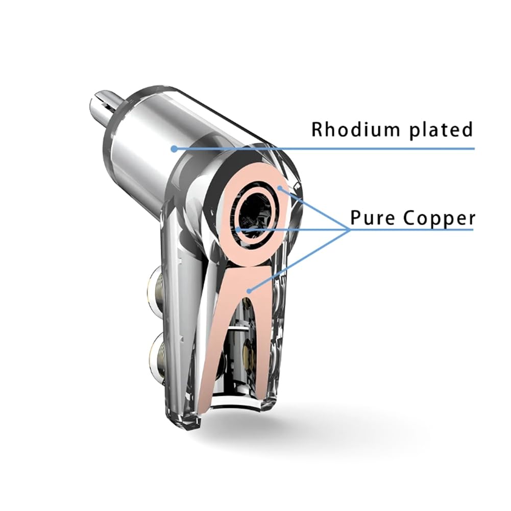 Connecteur Banane à 45 Degrés Plaqué Rhodium Véritable M21R, Double Vis de Verrouillage pour Haut-Parleur, Fiche Banane Plaquée Rhodium