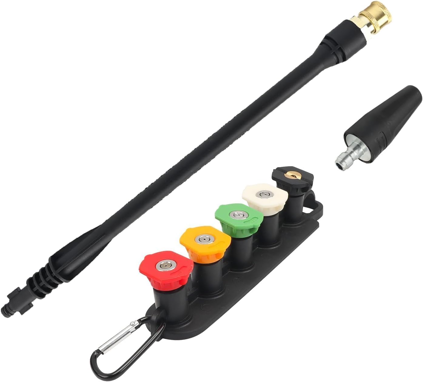 BEAR FORCE Pressure Washer Replacement Spray Wand & Turbo Nozzle and 5 Tips, Compatible with Some of Ryobi, Greenworks, Craftsman, Kar-Cher, SunJoe, B&D, Westinghouse, LWQ Electric Pressure Washer