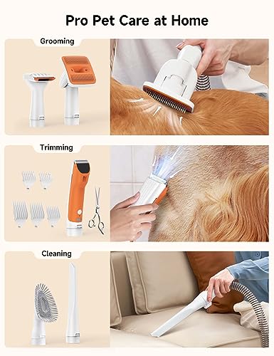 Hicozy S1+ Dog Grooming Vacuum, 12000Pa Minimum 50dB Quiet Dog Vacuum for Shedding Grooming with 2L Dust Cup, 6 Professional Pet Accessories with Clippers - Image 3