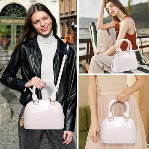 Image of Jelly Crossbody Purse Shoulder Bag, Candy Color Tote Satchel Top-Handle Handbags for Women