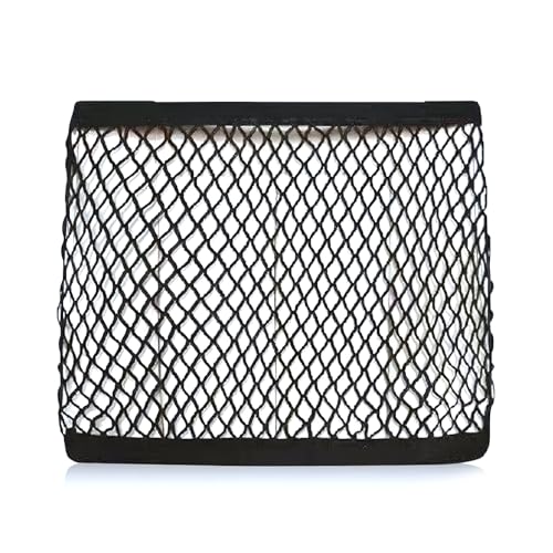 Qurbuns Car Front Seat Organizer Passenger Seat Elastic Organizer Net with Buckle Multifunctional Storage Net for Phone Bottles Toys Universal for Cars Trucks SUVs (Black)