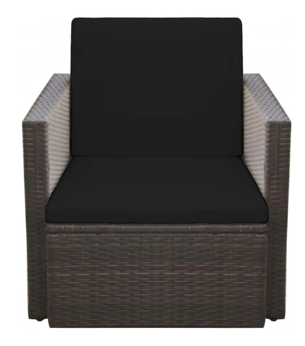 Watrproof Rattan Replacement Cushion Pads for Garden Patio Furniture Zipped & Washable Covers for Sofa, Dining, Corner Sets (Black, 50 x 50 x 10 cm)