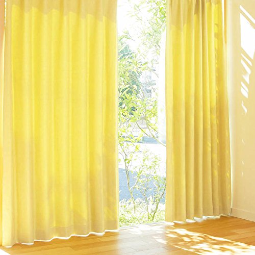 遮光 カーテン 遮光カーテン 1枚 + アジャスターフック + カーテンタッセル ラッキーイエロー 幅150×丈190cm カーテン単品