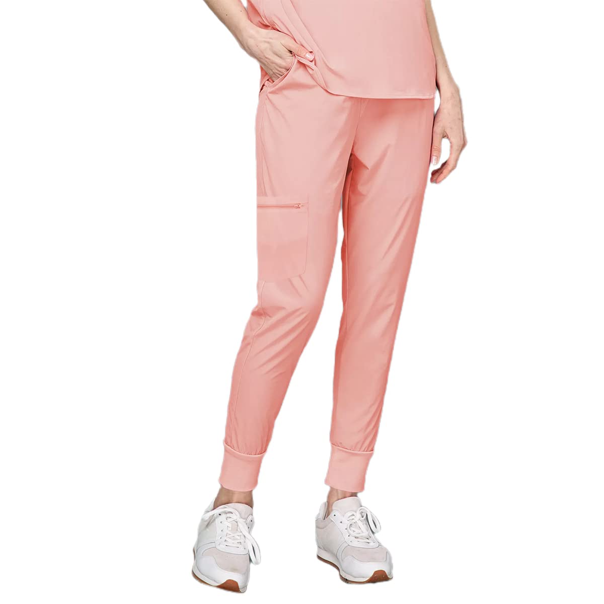 niaahinn Hospital Scrubs for Women & Men Utimate Soft Yoga Jogger Scrub Pants Tapered Leg Jogger (4 Colors) (Pink,S,Small)