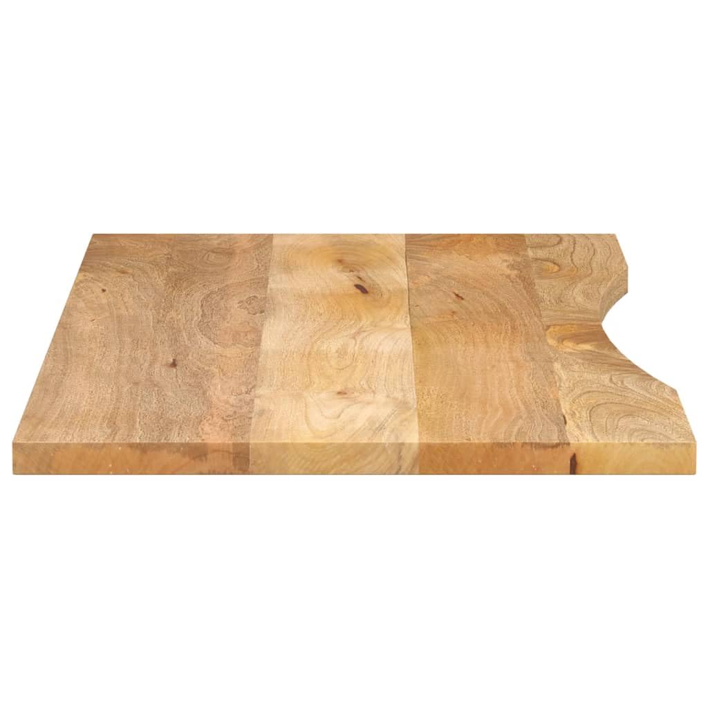 Hothingwell Zakrzywiony blat biurkowy 120 x 60 x 2,5 cm z surowego litego drzewa mango, drewniany blat na stół do pisania lub komputer, rustykalny design, łatwy do czyszczenia