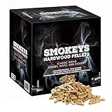TOPLINE Big K Smokey's Premium Hardwood Pellets - 9 kg Box of 100% Natural Classic Blend Cherry, Maple & Hickory BBQ Wood Smoking Pellets with Card for Woodfire Grills, Smokers & Pizza Ovens., Brown