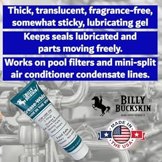 Grease-Whiz Food Grade Grease Lubricant (4oz, 12 Pack) - Lubricate Ice Cream, Slushee Machine, Beer Kegs, Pools, O Rings - Food Grade Lubricant for Commercial & Domestic Use by Billy Buckskin