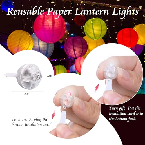 Image of 100pcs Balloon Lights Mini LED Lights Round Long Standby Time Multicolor Ball Light Paper Lantern Balloons Lights for Birthday Party Christmas Halloween Decoration with Hook (Pink, 100pcs)