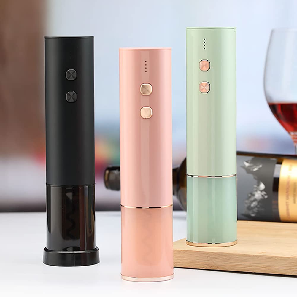 Kit de sacacorchos eléctrico para vino, sacacorchos automático recargable, cortador de papel de aluminio incluido, con cable de carga USB, adecuado para kits de regalo para amantes del vino (negro)